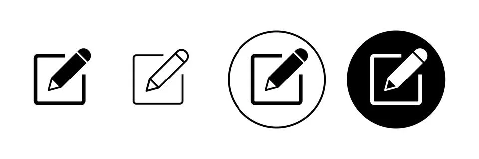 Edit icons set. edit document sign and symbol. edit text icon. pencil. sign u Stock Illustration