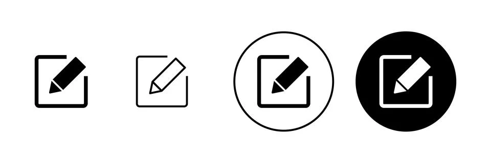 Edit icons set. edit document sign and symbol. edit text icon. pencil. sign u Stock Illustration