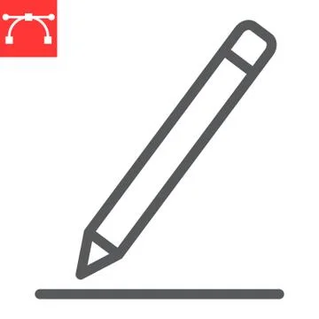 Edit line icon, ui and button, pen sign vector graphics, editable stroke linear Stock Illustration