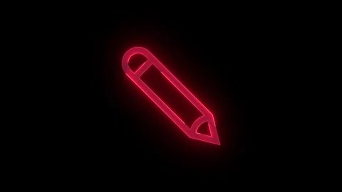 Edit mirrored stroke icon glowing neon animation Stock Footage 289403984