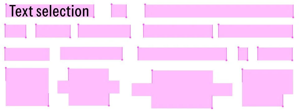 Edit note sign and text select callout set with highlight boxes. Pink rectangles イラスト素材