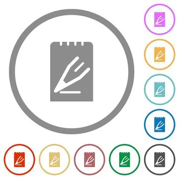 Edit note solid flat icons with outlines Illustrazione stock