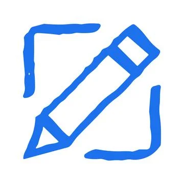 Edit Pencil Icon In Square Frame Doodle Hand Drawn Vector Graphic Illustratio Stock Illustration