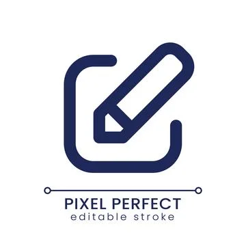Edit pixel perfect linear ui icon Stock Illustration