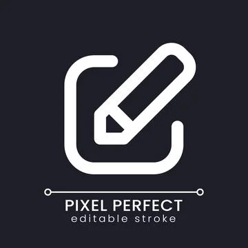 Edit pixel perfect white linear ui icon for dark theme Stock Illustration