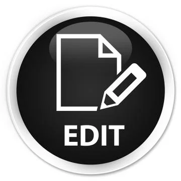 Edit premium black round button Illustrazione stock