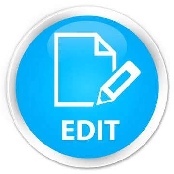 Edit premium cyan blue round button Stock Illustration
