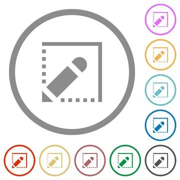Edit shape flat icons with outlines Illustrazione stock