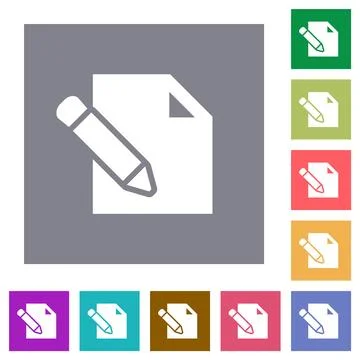 Edit square flat icons Stock Illustration