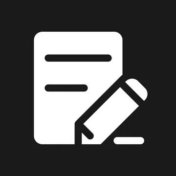 Edit text dark mode glyph ui icon Stock Illustration