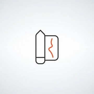 Edit text drawing tab icon, pencil icon for app and web design. Stock vector Stock Illustration