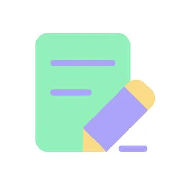 Edit text flat color ui icon 库存插图