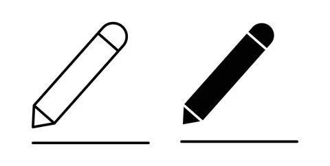 Edit text icon in black and white. vector icon pack for websites 스톡 일러스트