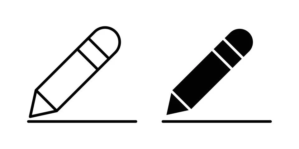 Edit text icon design. Illustration icons in linear and clipart pack Stockillustratie