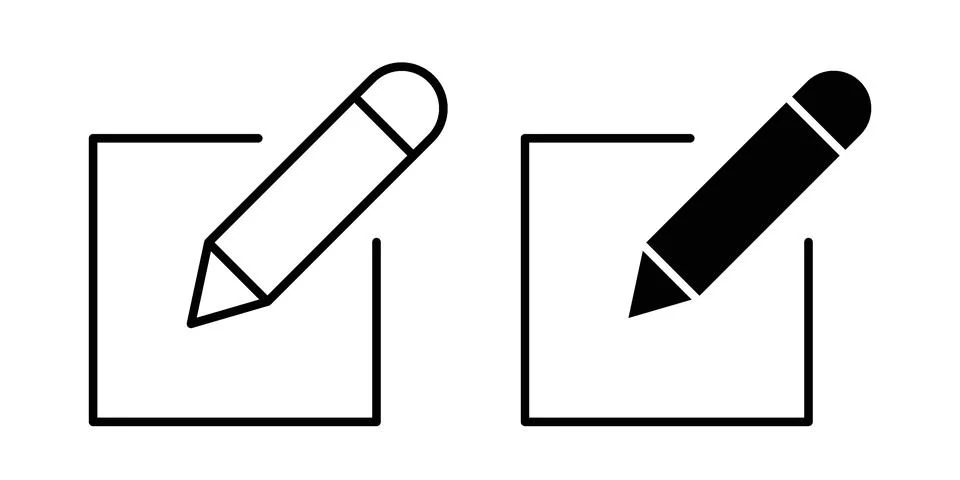 Edit text icon. Line Drawings and Silhouettes icons Stockillustratie