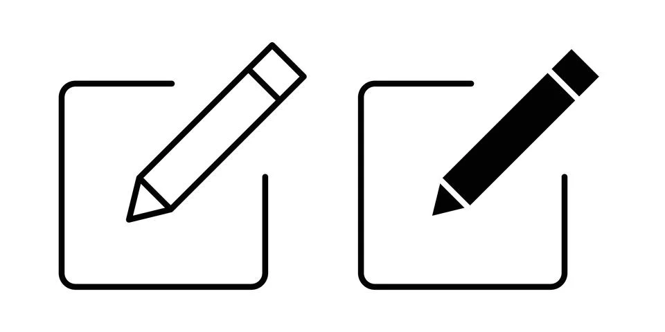 Edit text icon solid, line, and editable vector set. Stockillustratie
