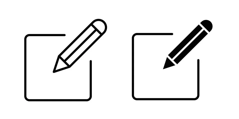 Edit text icon vector concepts, line and silhouette style 스톡 일러스트
