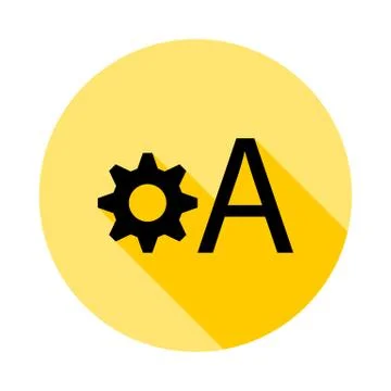 Edit text outline icon in long shadow style Illustrazione stock