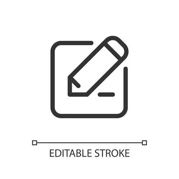 Edit text pixel perfect linear ui icon Stock Illustration