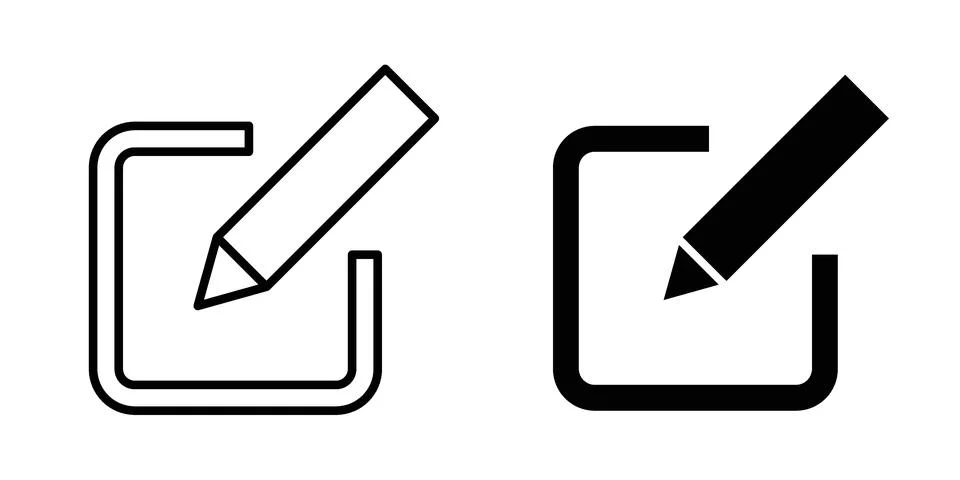Edit tool icon vector concepts, line and silhouette style Stock Illustration