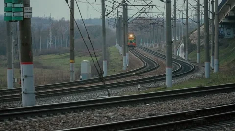 Edit a train on rails Stock Footage 62681553