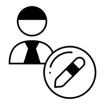 Edit User Dualtone Icon Stock Illustration