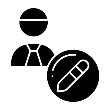 Edit User Glyph Icon Stock Illustration