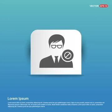 Edit user Icon - Blue Sticker button Stock Illustration