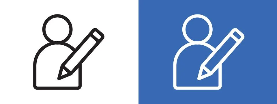 Edit user logo sign set vector outline Stock Illustration