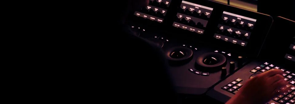Edit video production control panel in studio. Editor editing and grade film  Stock Photos