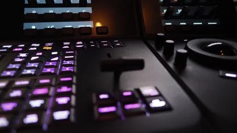 Edit video production control panel in studio. Editor editing and grade film  Stock Photos