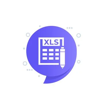 Edit xls document icon for web Stock Illustration