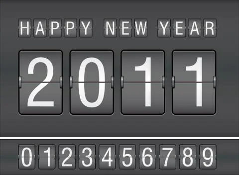 Editable 2011 new year on mechanical scoreboard Stock Illustration
