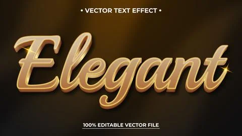Editable 3d Elegant text effect, luxury typography, realistic logo mockup a.. Stock Illustration