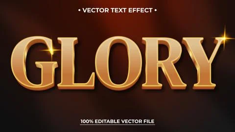 Editable 3d Glory text effect, luxury typography, realistic logo mockup and.. Stock Illustration