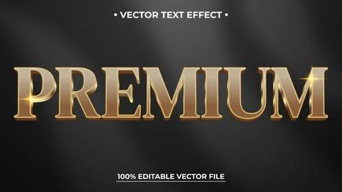 Editable 3d Premium text effect, luxury typography, realistic logo mockup a.. Stock Illustration