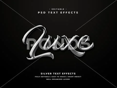 Editable 3d silver text style effect - PSD Template Plantilla PSD