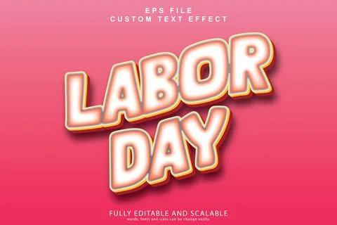 Editable 3d text effect, 3d cartoon template style premium vector Stock Illustration