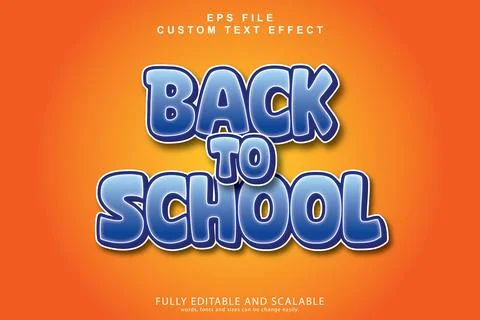 Editable 3d text effect, 3d cartoon template style premium vector Stock Illustration