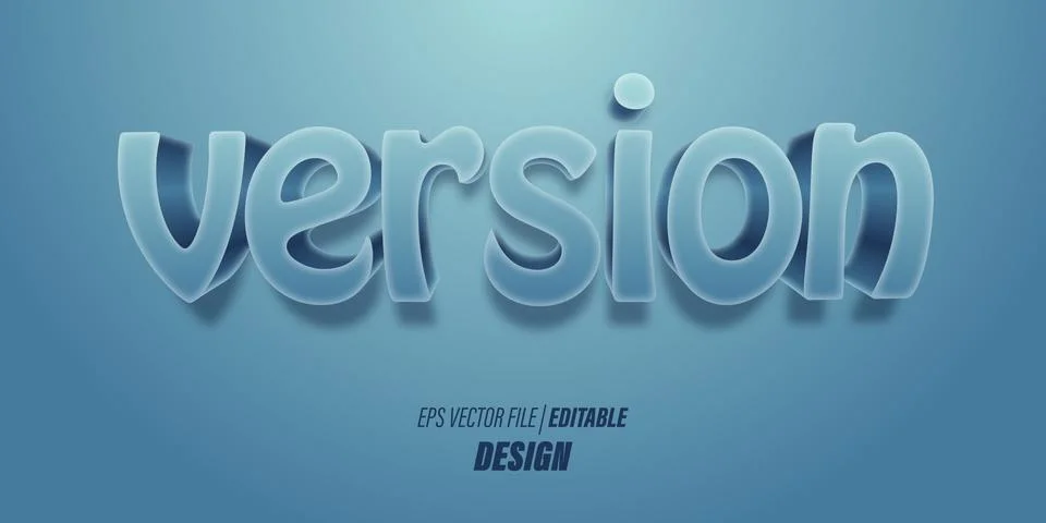 Editable 3D text effect with bright blue gradient colors with playful themes for Stock Illustration