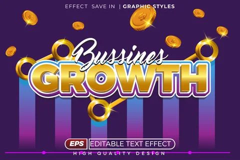 Editable 3d text effect businessmen growth Illustrazione stock