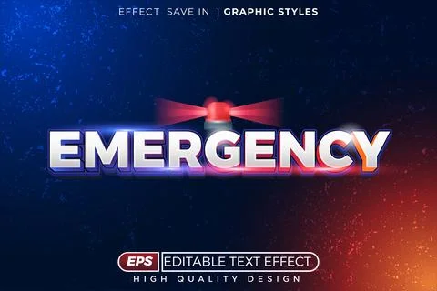 Editable 3d text effect emergency イラスト素材