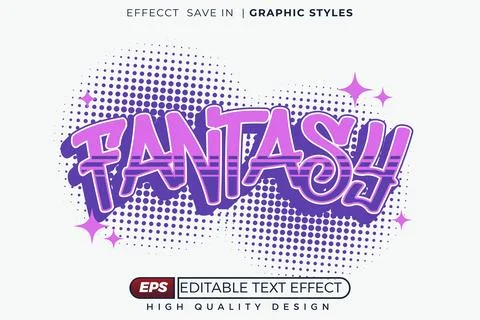 Editable 3d text effect fantasy Illustrazione stock