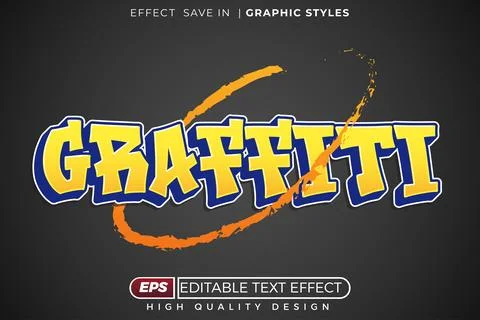 Editable 3d text effect graffiti Stock Illustration