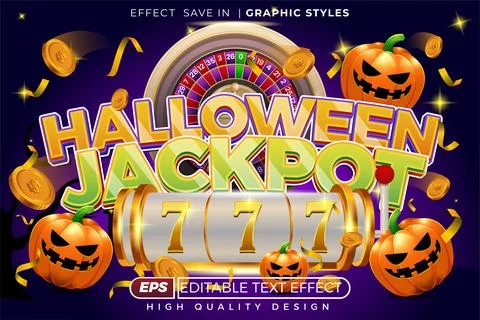 Editable 3d text effect halloween jackpot Stock Illustration