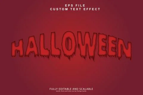 Editable 3d text effect Happy Halloween 3d cartoon template style premium vector Stock Illustration