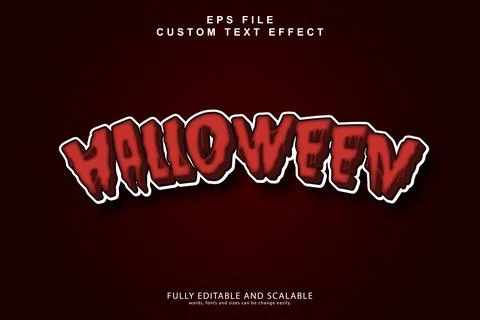Editable 3d text effect Happy Halloween 3d cartoon template style premium vector Illustrazione stock