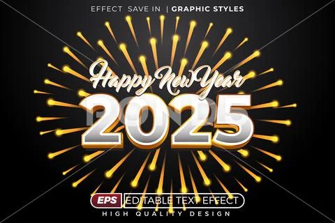 Editable 3d text effect happy new year: Graphic #289373909