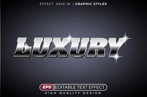 Editable 3d text effect luxury Stock Illustration