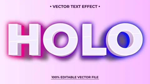 Editable 3D Text Effect Mockup Glowing Graphic Style Stock Illustration